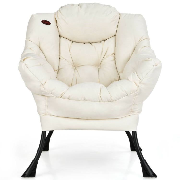 Modern Cushioned Accent Chair with Side Pocket Upholstered Fabric *