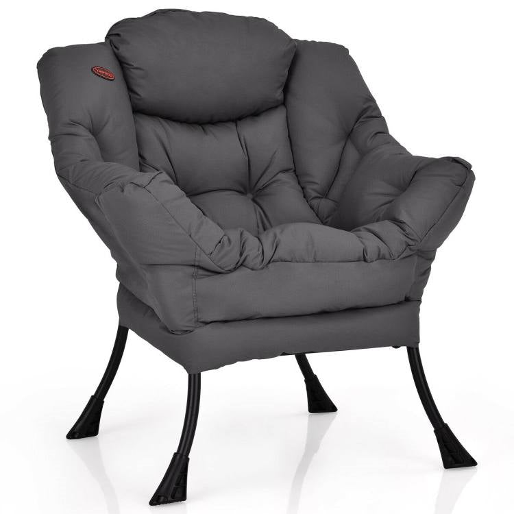 Modern Cushioned Accent Chair with Side Pocket Upholstered Fabric *