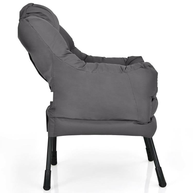 Modern Cushioned Accent Chair with Side Pocket Upholstered Fabric *