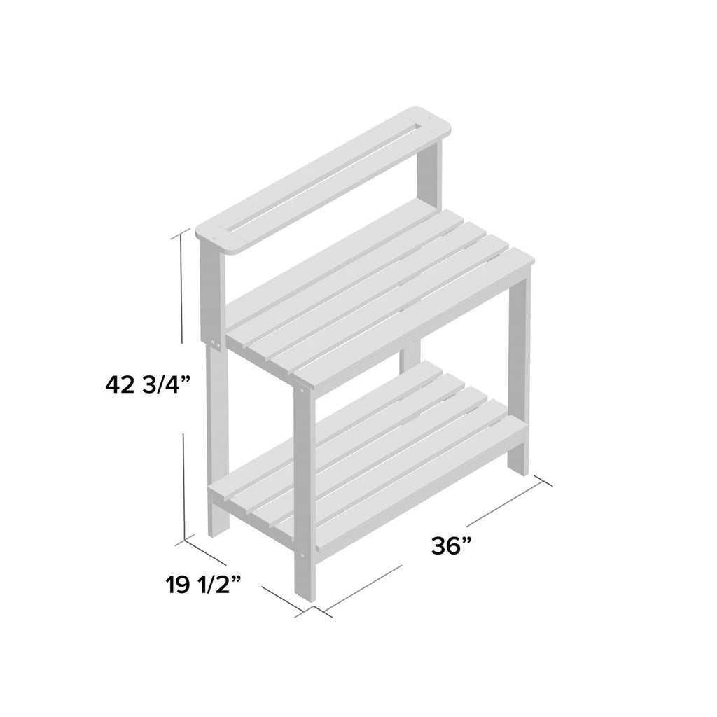 Solid Meranti Wood Outdoor Garden Potting Bench Table with Bottom Shelf *