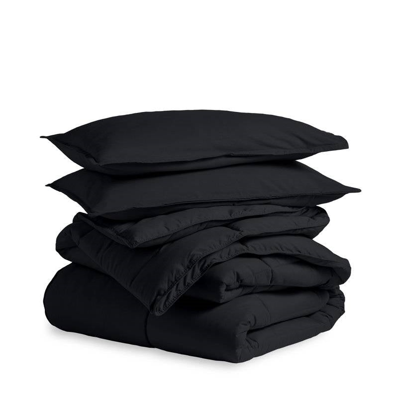 Down Alternative Comforter Set in Black
