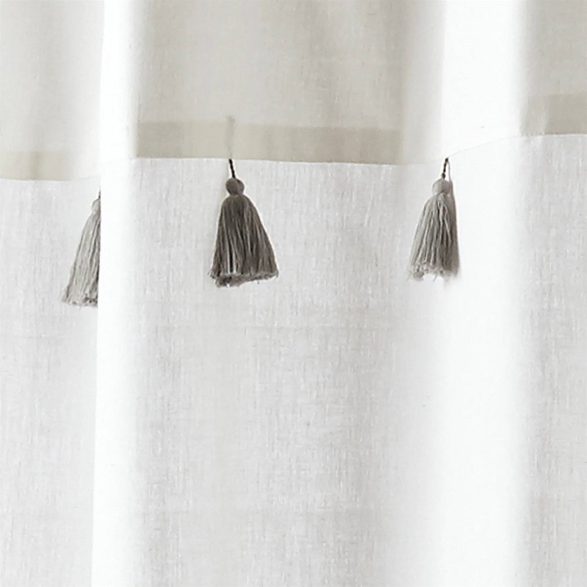72-inch Stripes Cotton Shower Curtain with Tassels