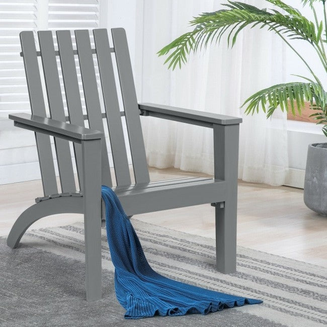 Indoor/Outdoor Acacia Wood Adirondack Lounge Armchair - Grey *