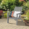 Indoor/Outdoor Acacia Wood Adirondack Lounge Armchair - Grey *