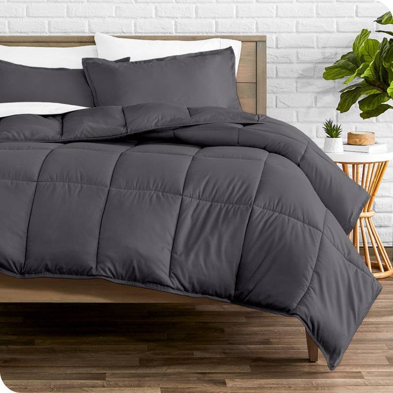 Down Alternative Comforter Set in Grey