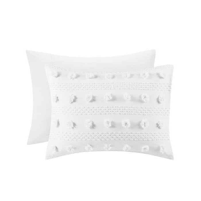 Ivory Pompom Microfiber Comforter Set