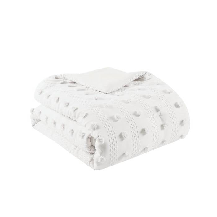 Ivory Pompom Microfiber Comforter Set