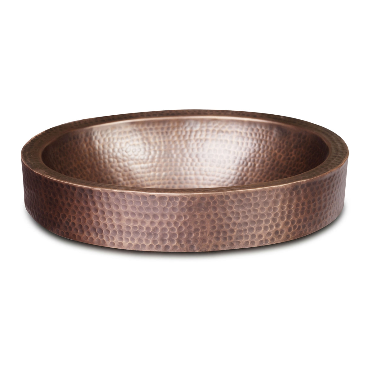 Oval Hammered Copper Bathroom Sink Drop-in or Vessel (Faucet NOT Included)