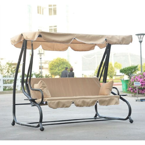 Outdoor Canopy Swing Patio Porch Shade Deck Bed in Sand *