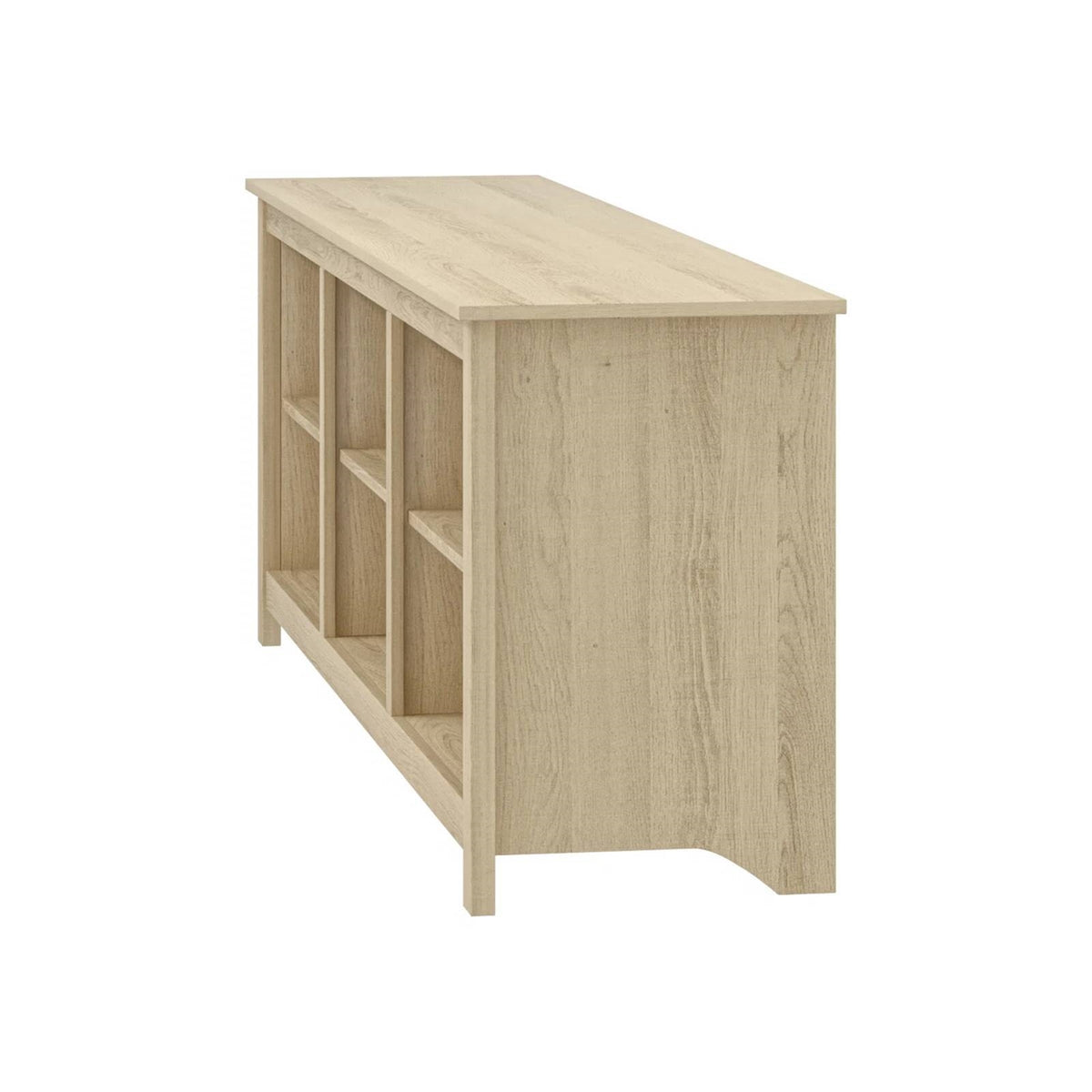 Farmhouse TV Stand in Light Oak Wood Finish - for TVs up to 70-inch