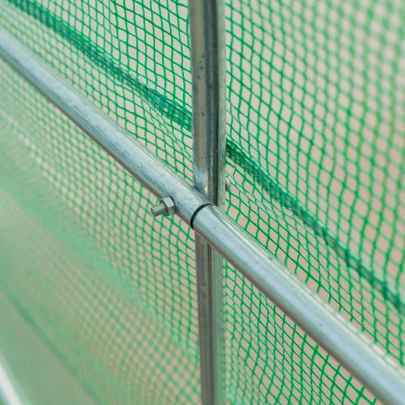 14.5 ft x 6.3 ft Outdoor Greenhouse with Green PE Cover and Sturdy Steel Frame *