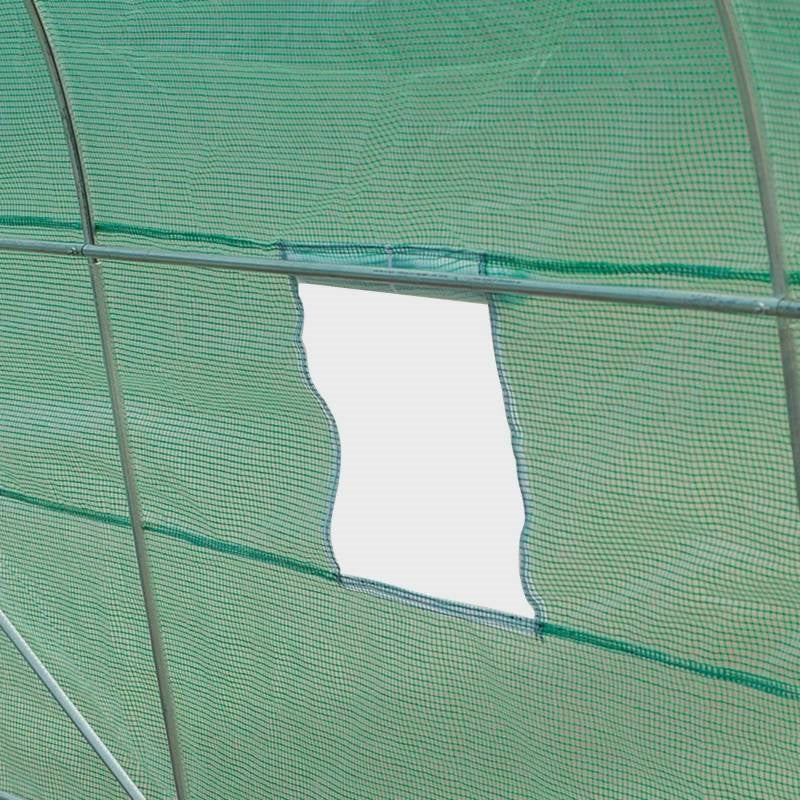 14.5 ft x 6.3 ft Outdoor Greenhouse with Green PE Cover and Sturdy Steel Frame *