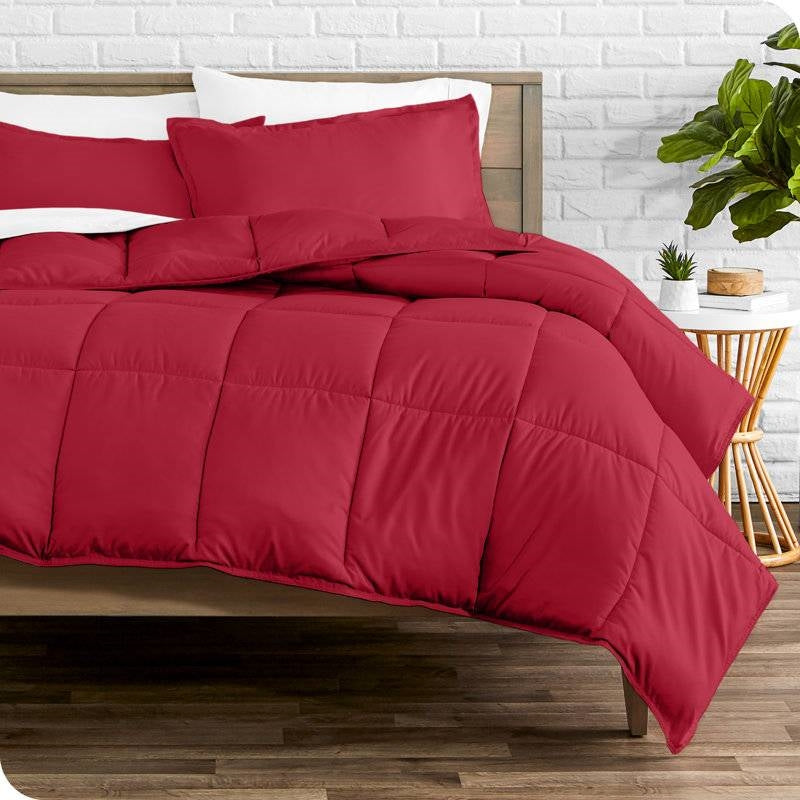 Down Alternative Comforter Set in Red