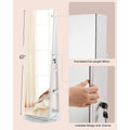 Jewelry Cabinet Armoire Organizer Freestanding Rotating Mirror