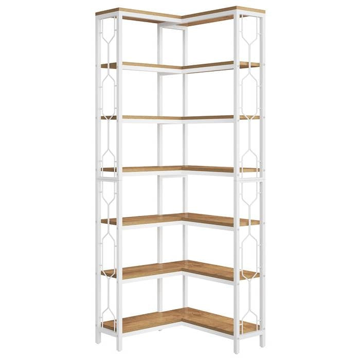 7-Tier Tall Modern Bookcase Space-Saving Storage Shelf