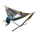 Tropical Fabric Double Hammock with 9-Foot Steel Stand *