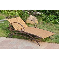 Resin Wicker / Steel Multi-Position Chaise Lounge Chair Recliner *