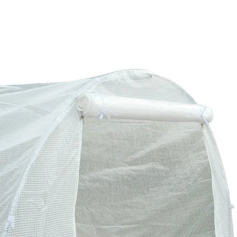 14.7 Ft x 6.5 Ft Outdoor Greenhouse w/ Heavy Duty Steel Frame and White PE Cover *