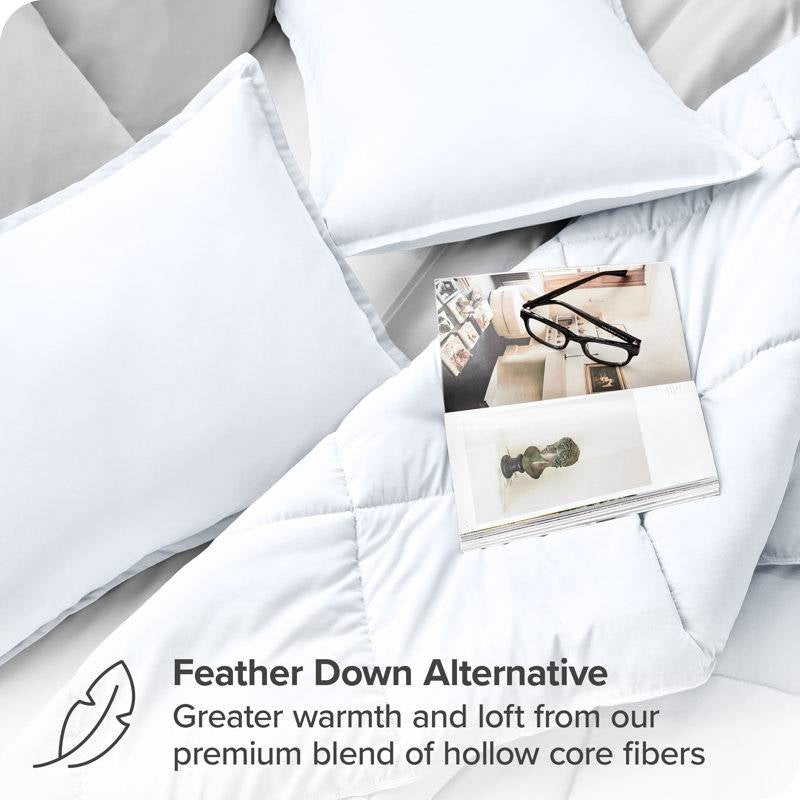 Super Soft Microfiber Down Alternative Comforter Set White