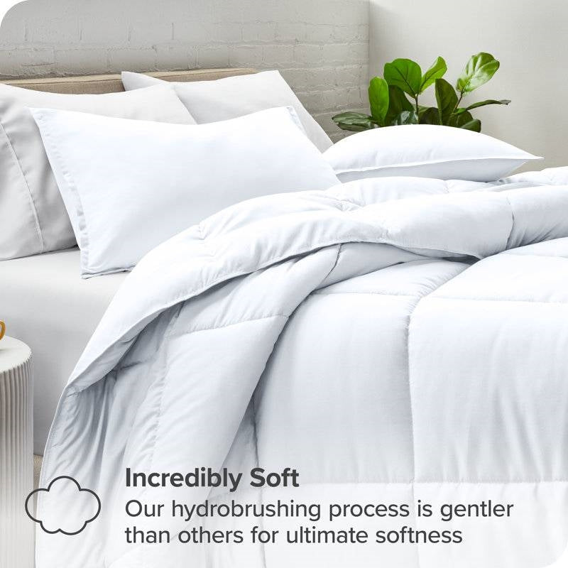 Super Soft Microfiber Down Alternative Comforter Set White