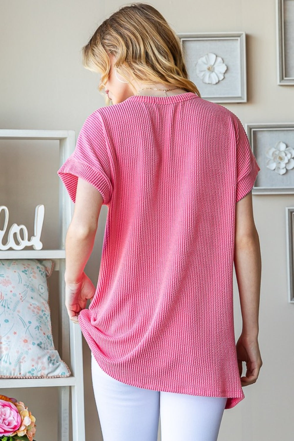 Heimish Full Size USA Graphic Short Sleeve Ribbed Top *