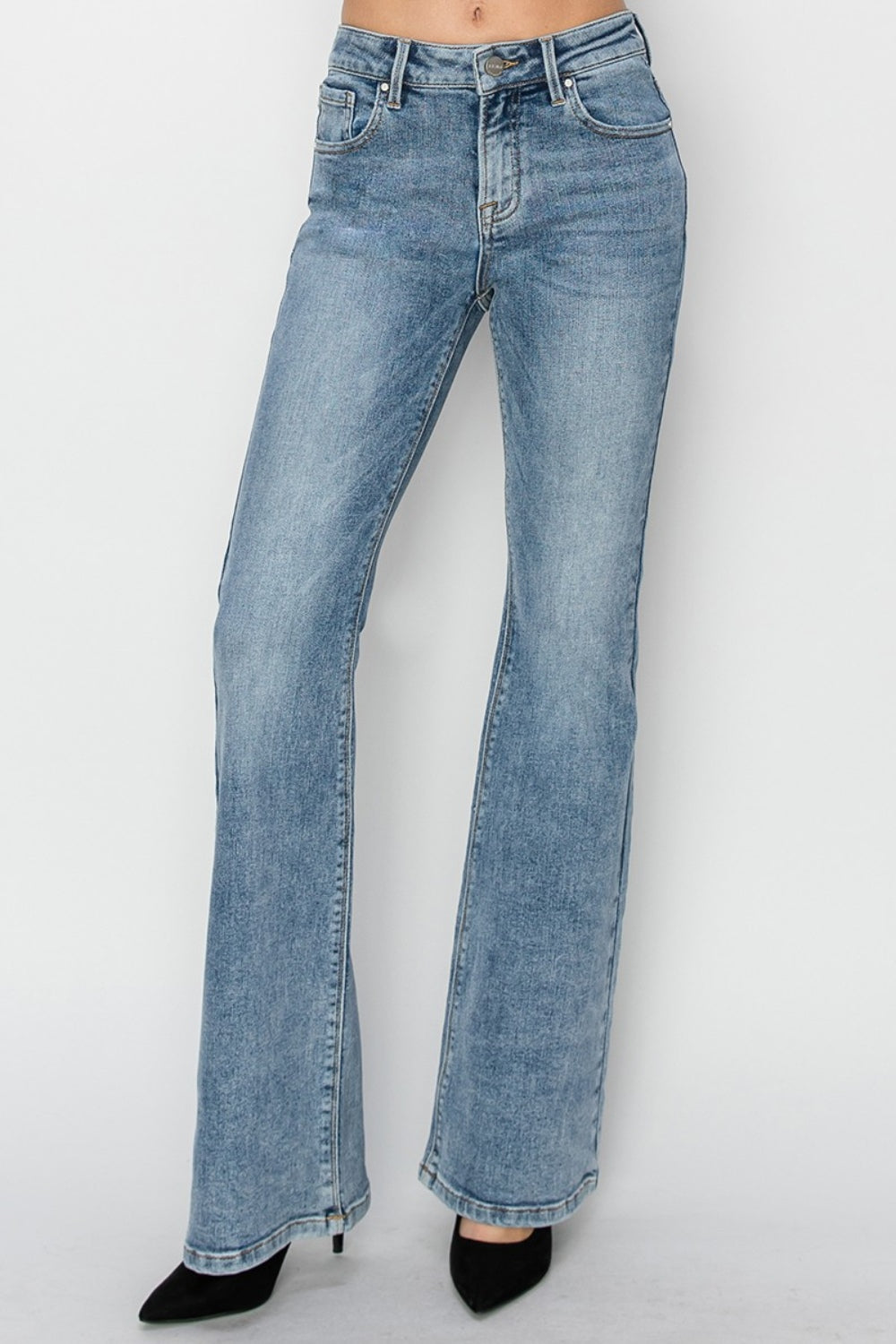 RISEN Full Size Mid Rise Bootcut Jeans *