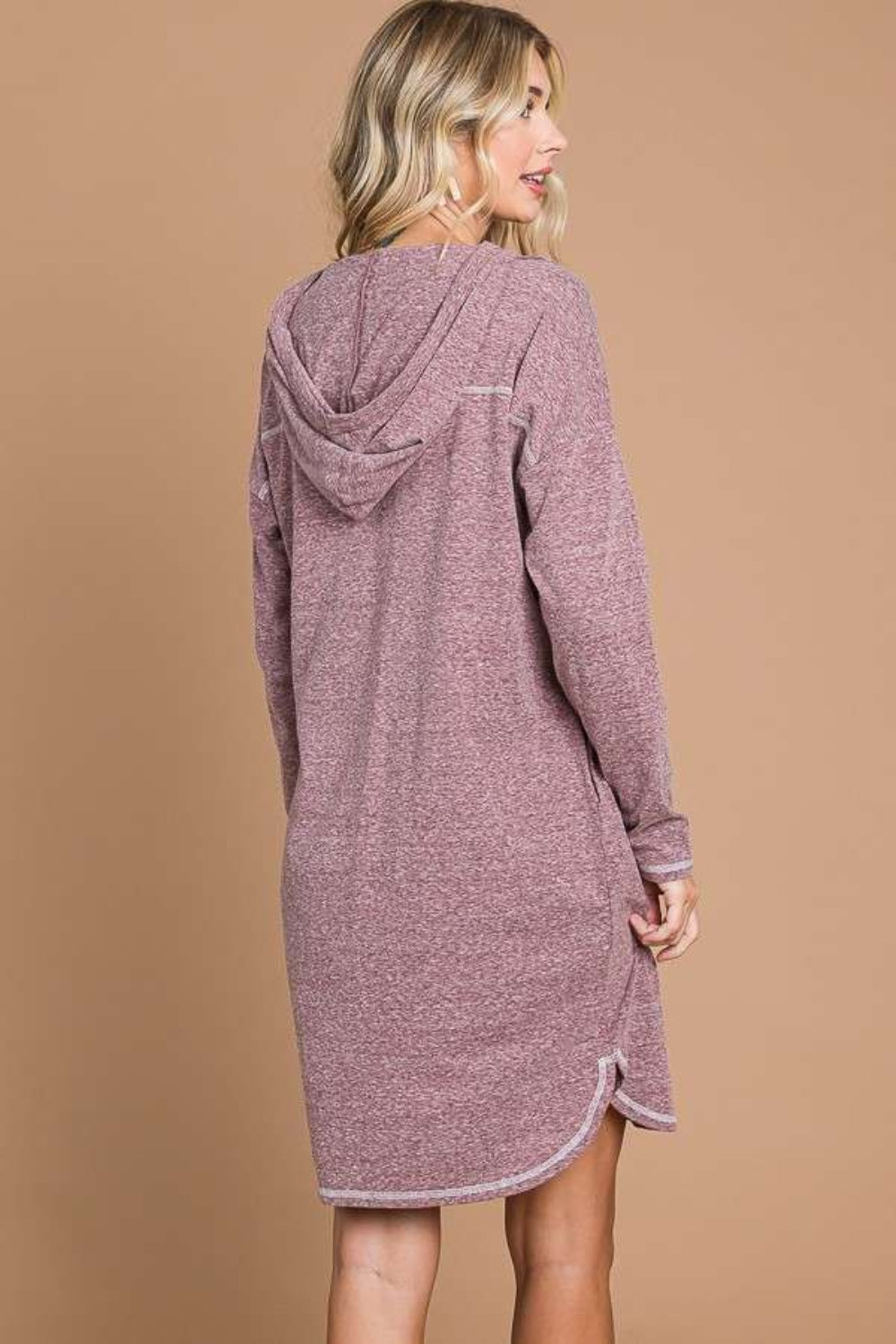 Culture Code Full Size Hooded Long Sleeve Sweater Dress *