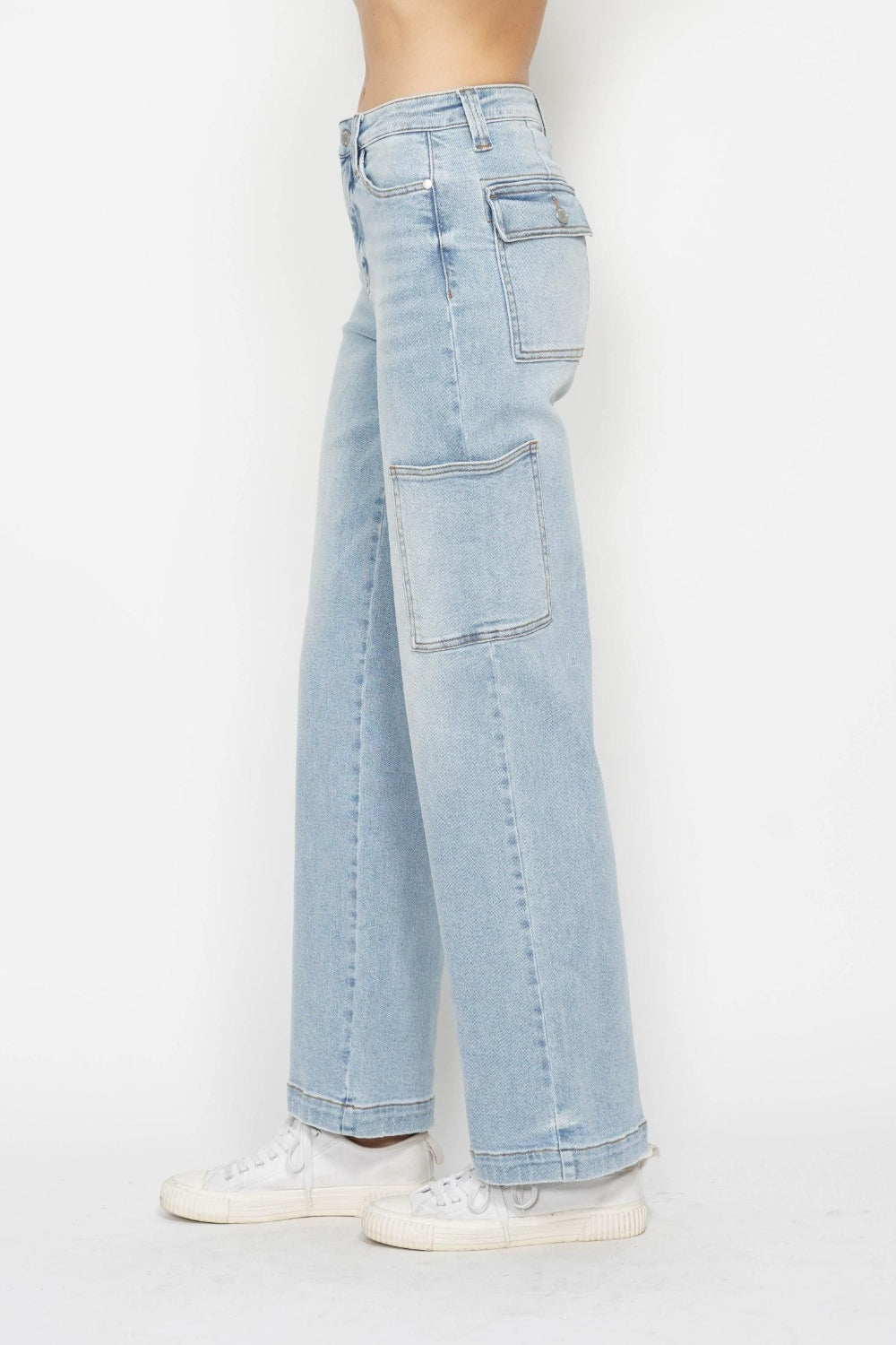 Judy Blue Full Size High Waist Straight Cargo Jeans *