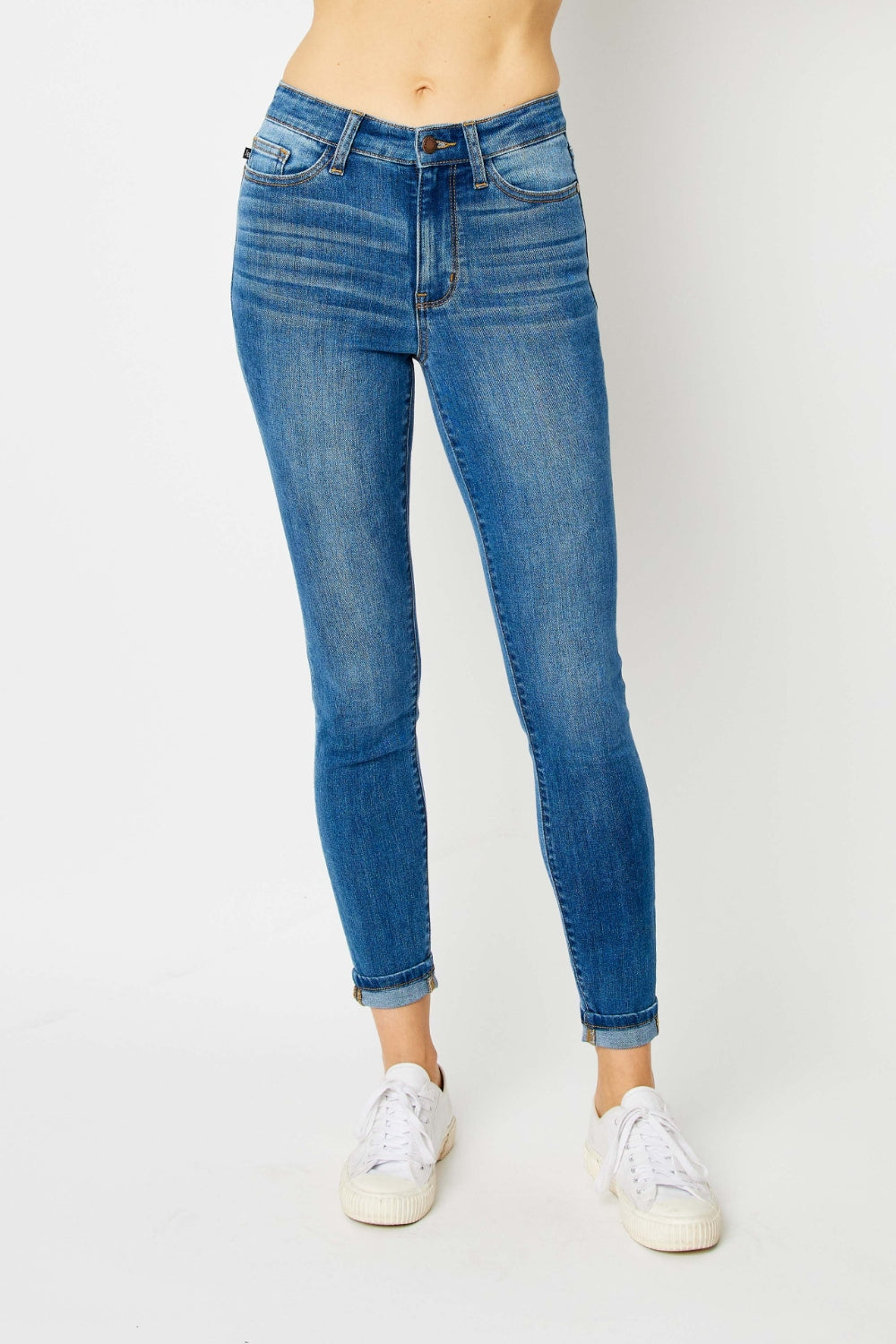 Judy Blue Full Size Cuffed Hem Skinny Jeans *
