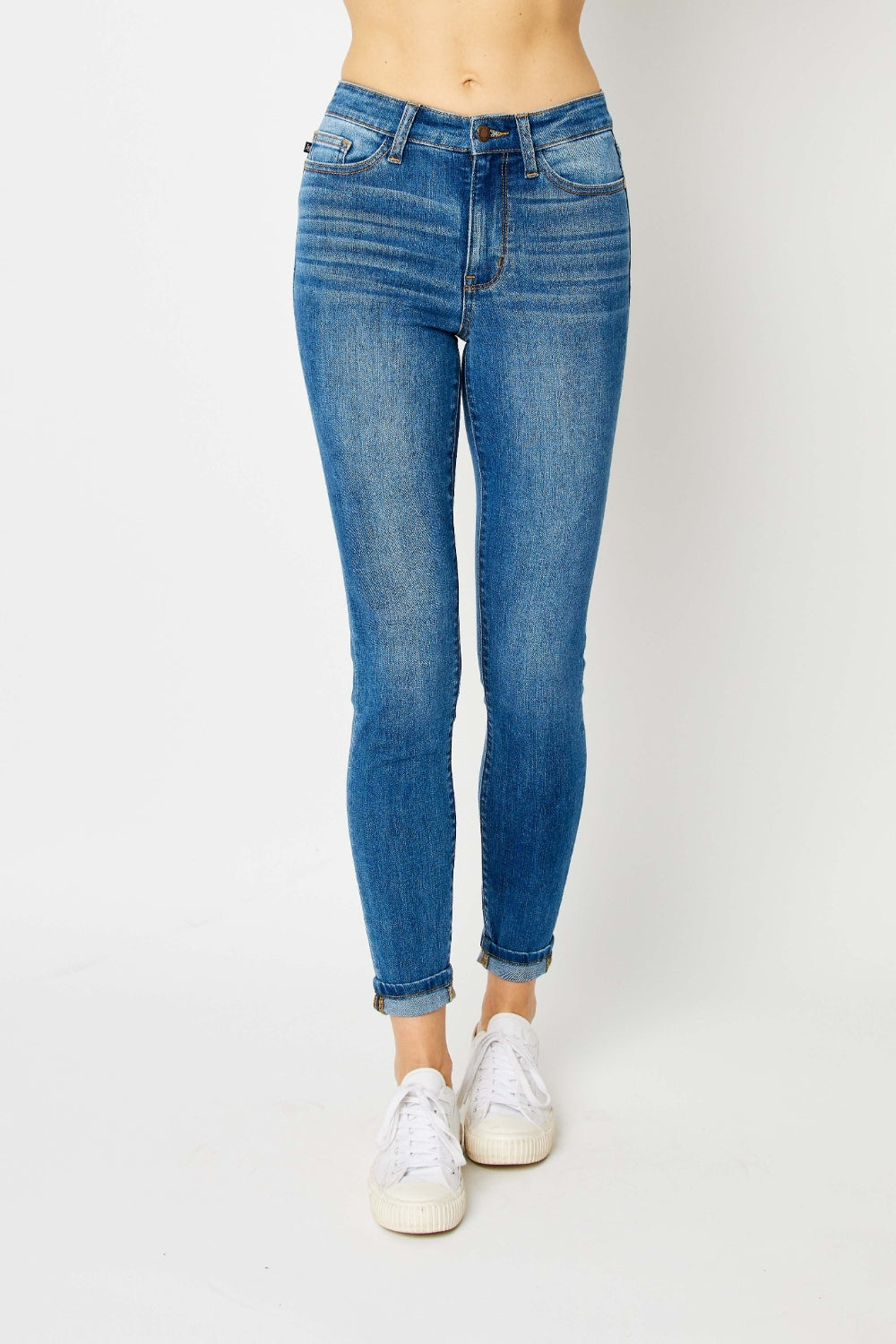 Judy Blue Full Size Cuffed Hem Skinny Jeans *