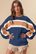 BiBi French Terry Color Block Cut Edge Detail Sweatshirt - Brand BiBi *