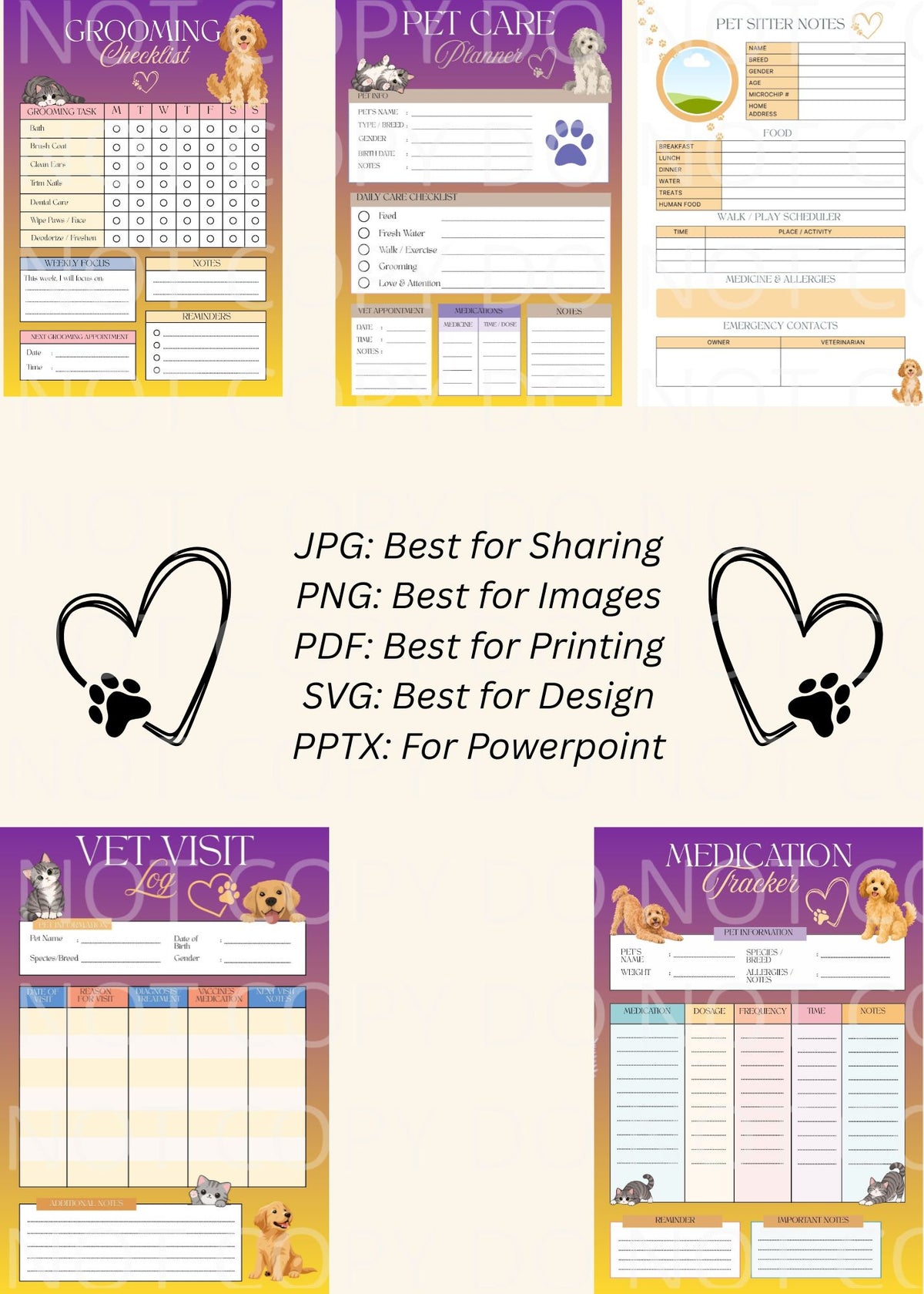 Playful Pet Planner ~ PNG JPG PDF SVG PPTX File Types