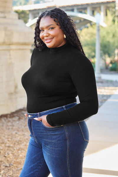 Basic Bae Full Size Mock Neck Long Sleeve Bodysuit *