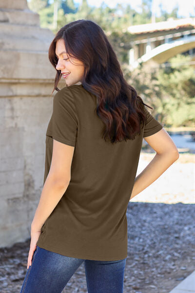Basic Bae Full Size V-Neck Short Sleeve T-Shirt *