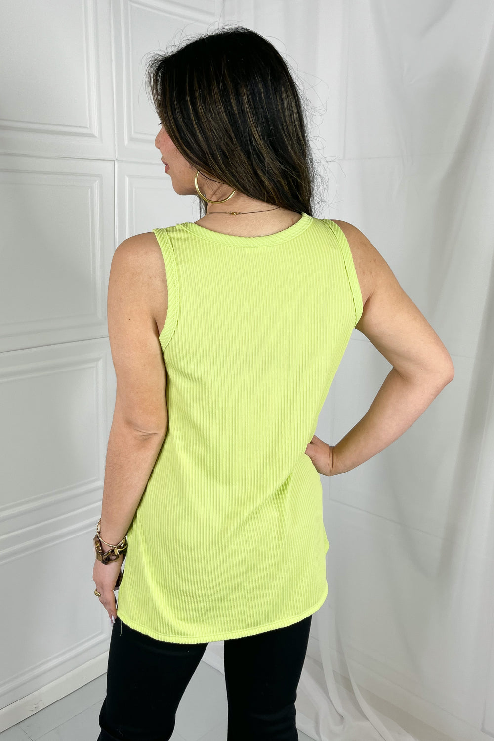 Blumin Apparel Chance of Sun Full Size Ribbed V-Neck Tank *