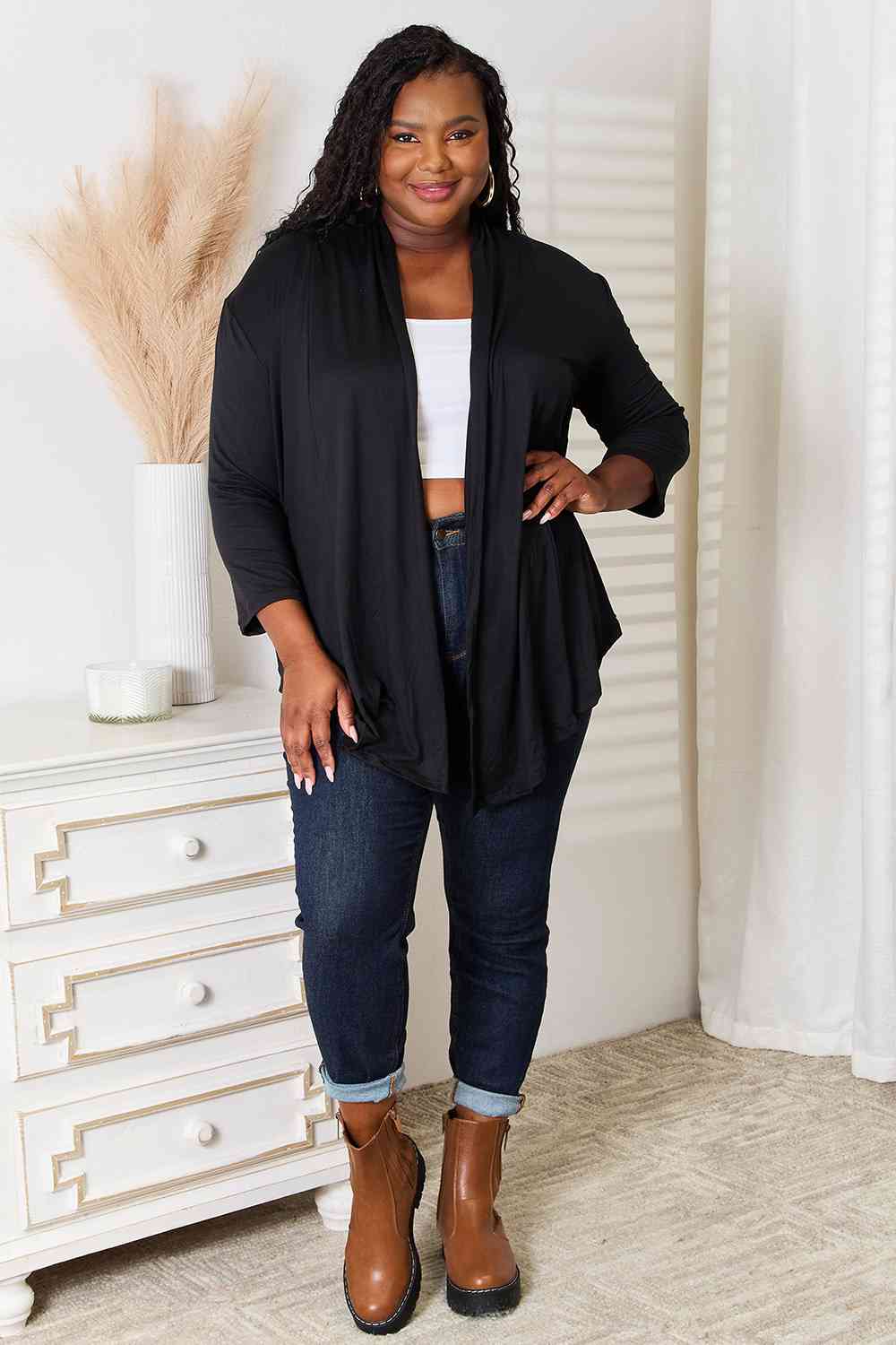 Culture Code Full Size Open Front Cardigan *