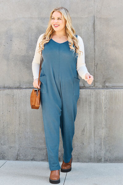Double Take Full Size Sleeveless Straight Jumpsuit *