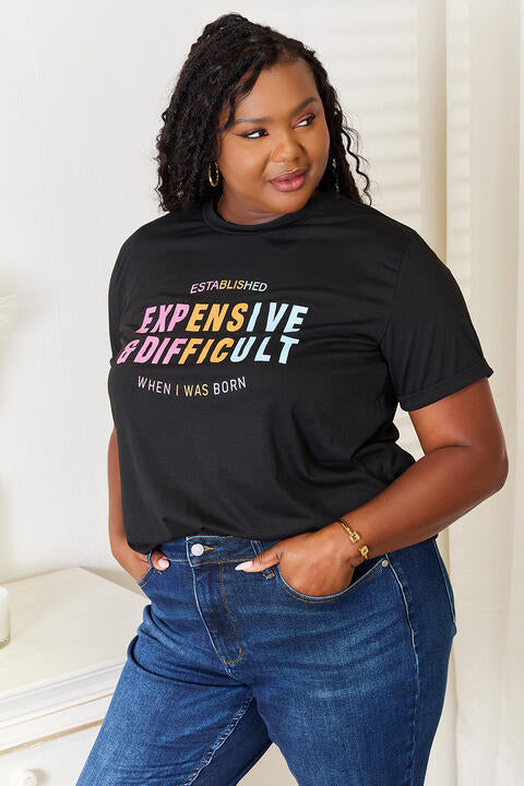 Simply Love Slogan Graphic Cuffed Sleeve T-Shirt *