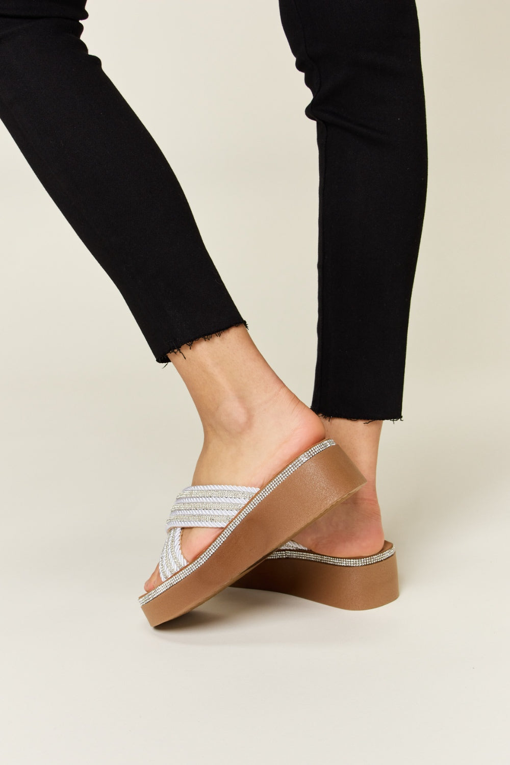 Forever Link Rhinestone Platform Wedge Sandals *