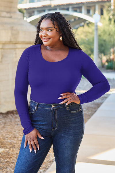 Basic Bae Full Size Round Neck Long Sleeve Bodysuit *