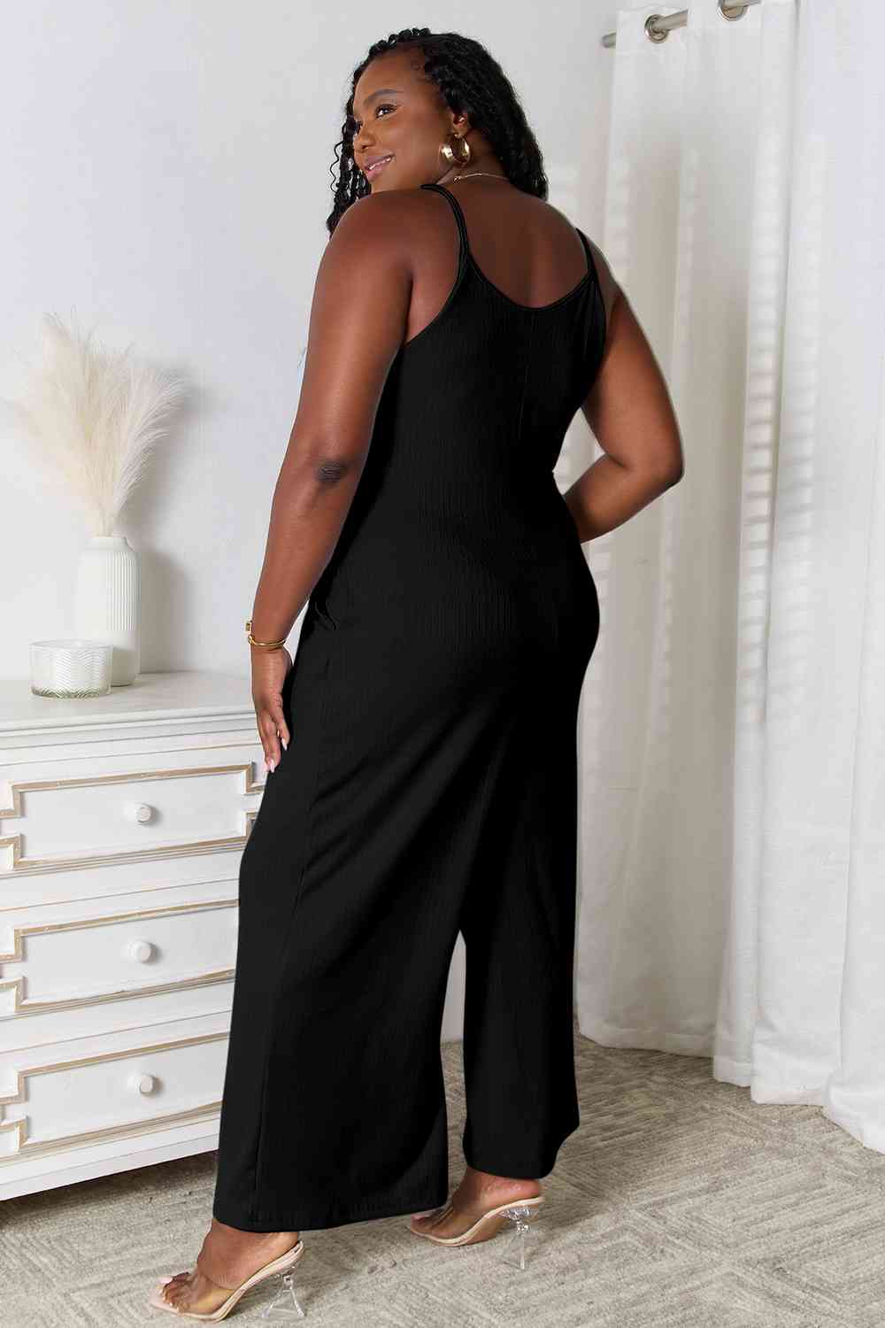Basic Bae Full Size Spaghetti Strap V-Neck Jumpsuit *