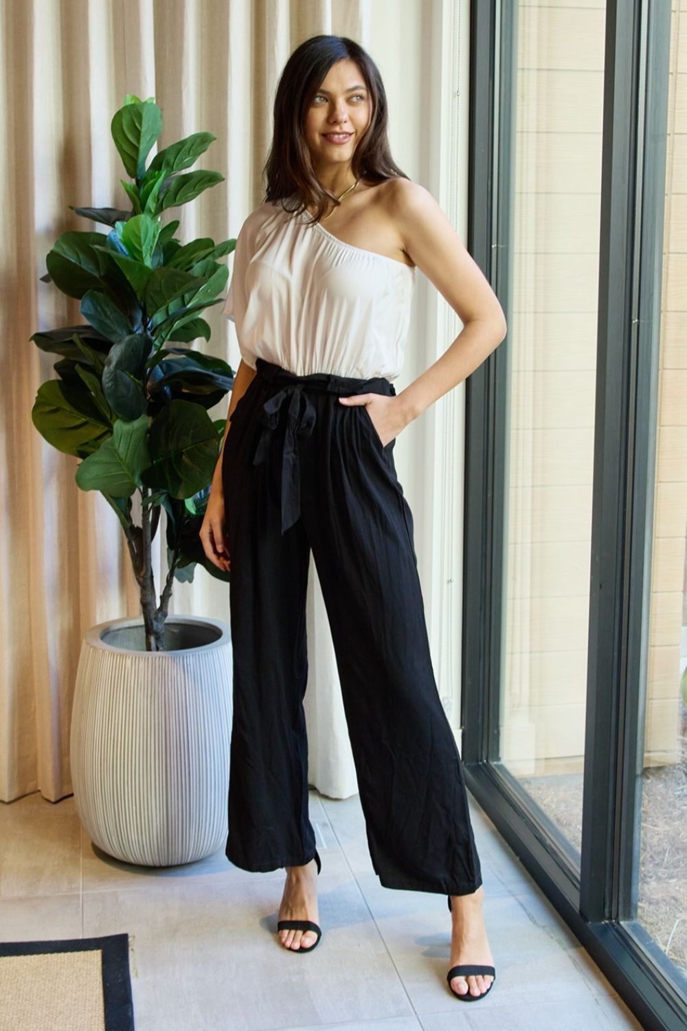 Dress Day Marvelous in Manhattan One-Shoulder Jumpsuit *