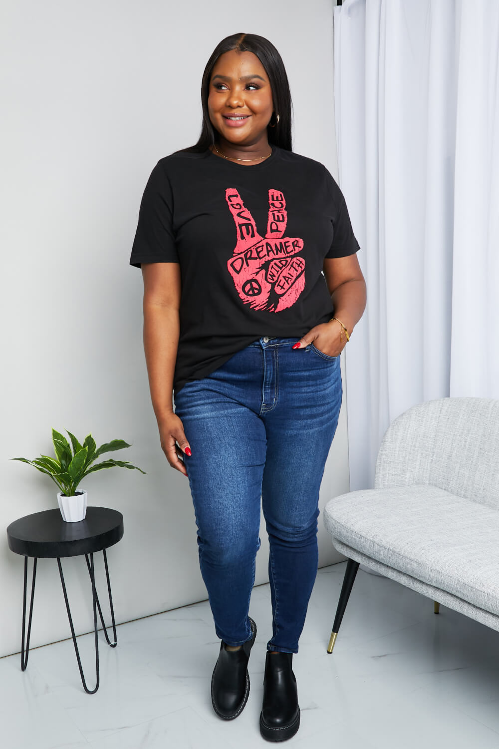 mineB Full Size Graphic Tunic T-Shirt *