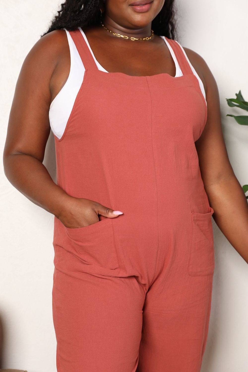 Double Take Wide Leg Overalls with Front Pockets *