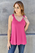Basic Bae Full Size Lace Detail V-Neck Cutout Cami *