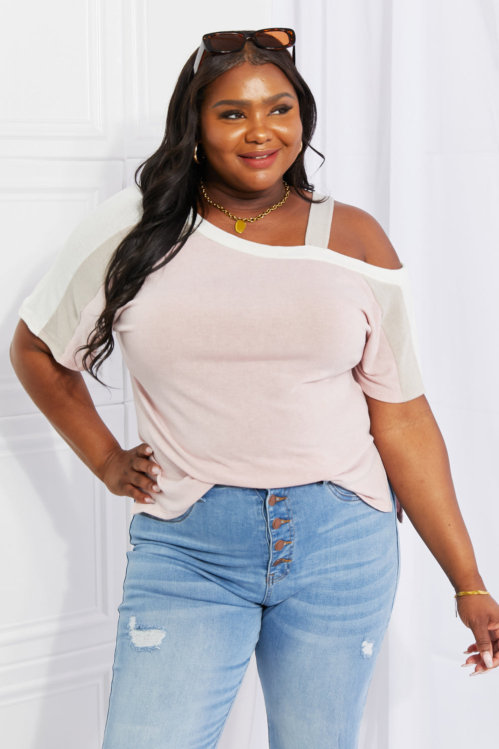 Andree by Unit Full Size Something Simple Cold Shoulder Tee *