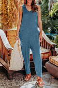 Double Take Full Size Sleeveless Straight Jumpsuit *