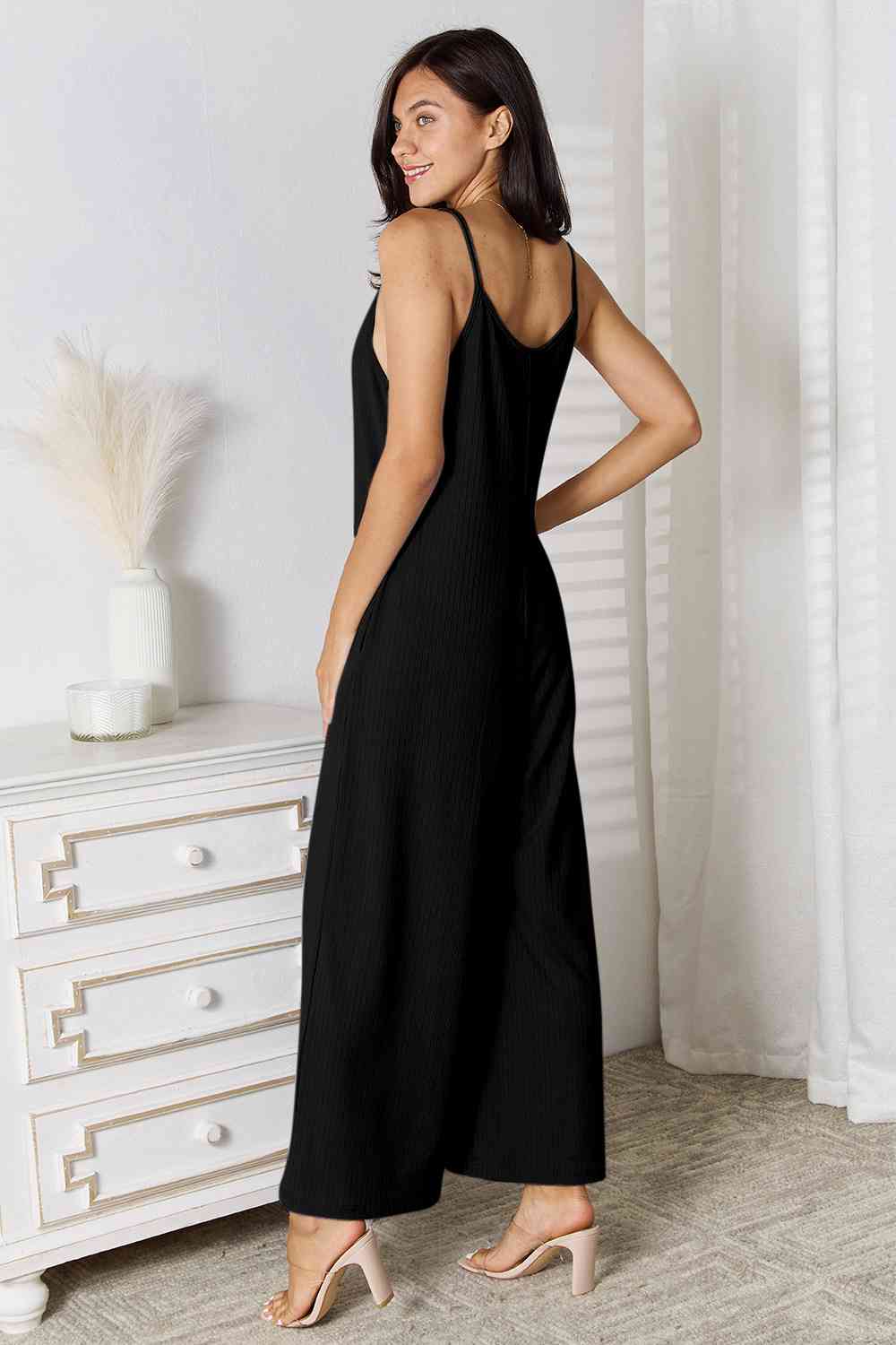 Basic Bae Full Size Spaghetti Strap V-Neck Jumpsuit *