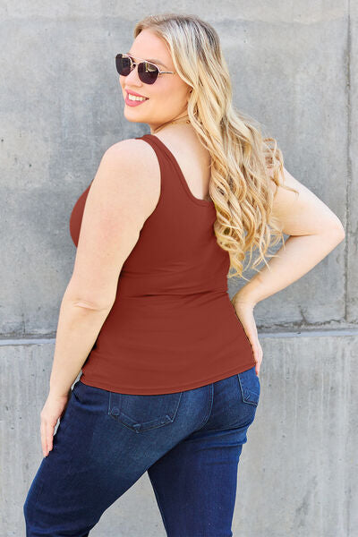 Basic Bae Full Size Square Neck Wide Strap Tank *