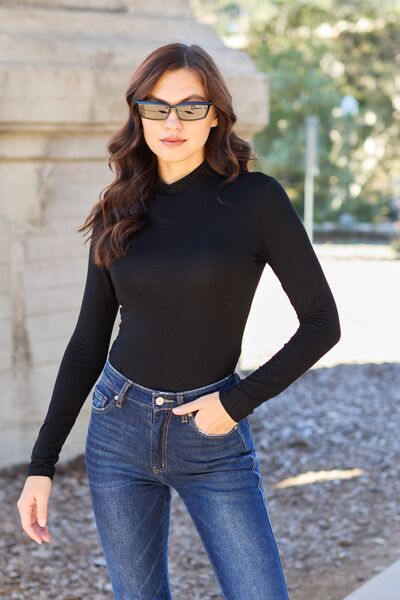 Basic Bae Full Size Mock Neck Long Sleeve Bodysuit *